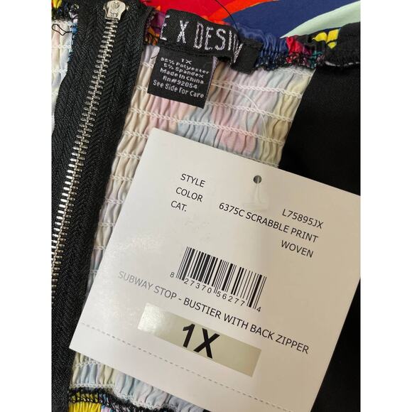 Love X Design Womens Multicolor Bustier Halter Top NEW 1X Subway Stop - Picture 5 of 12